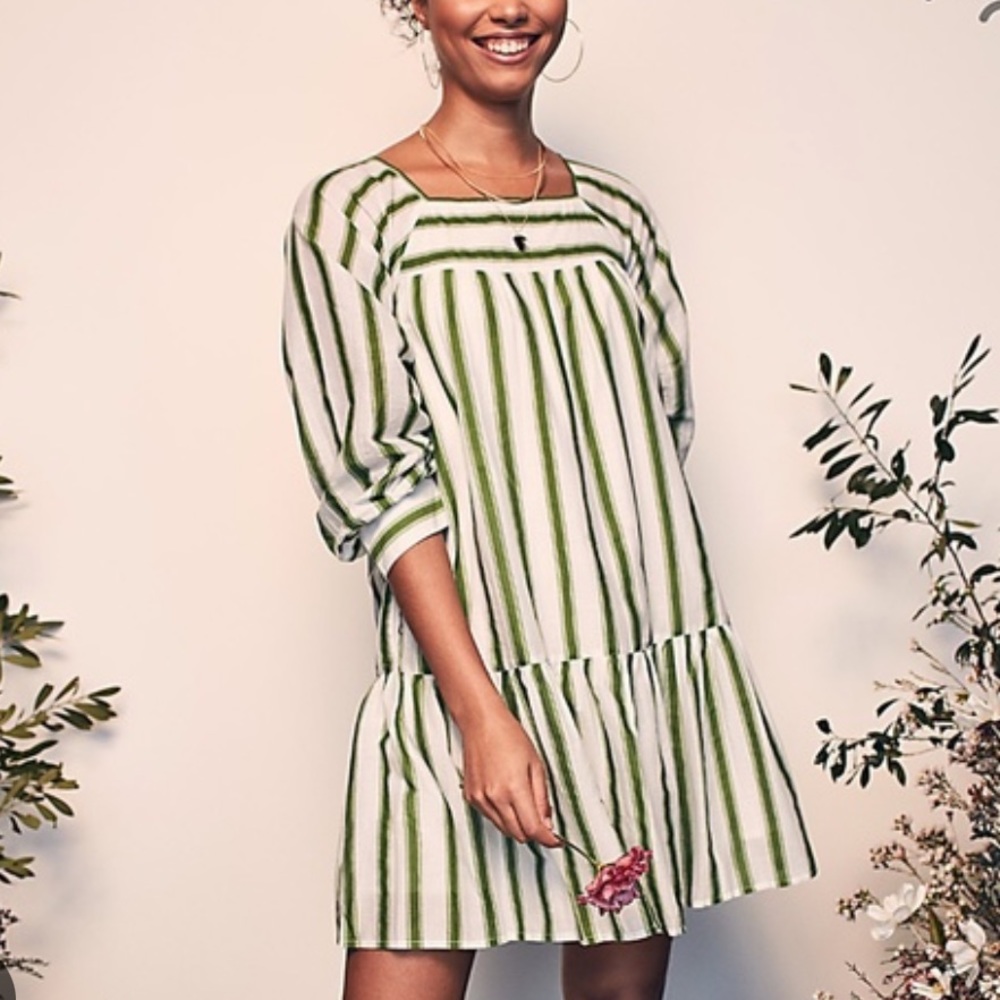 Happy X Nature Green Striped Luna Dress NWT medium